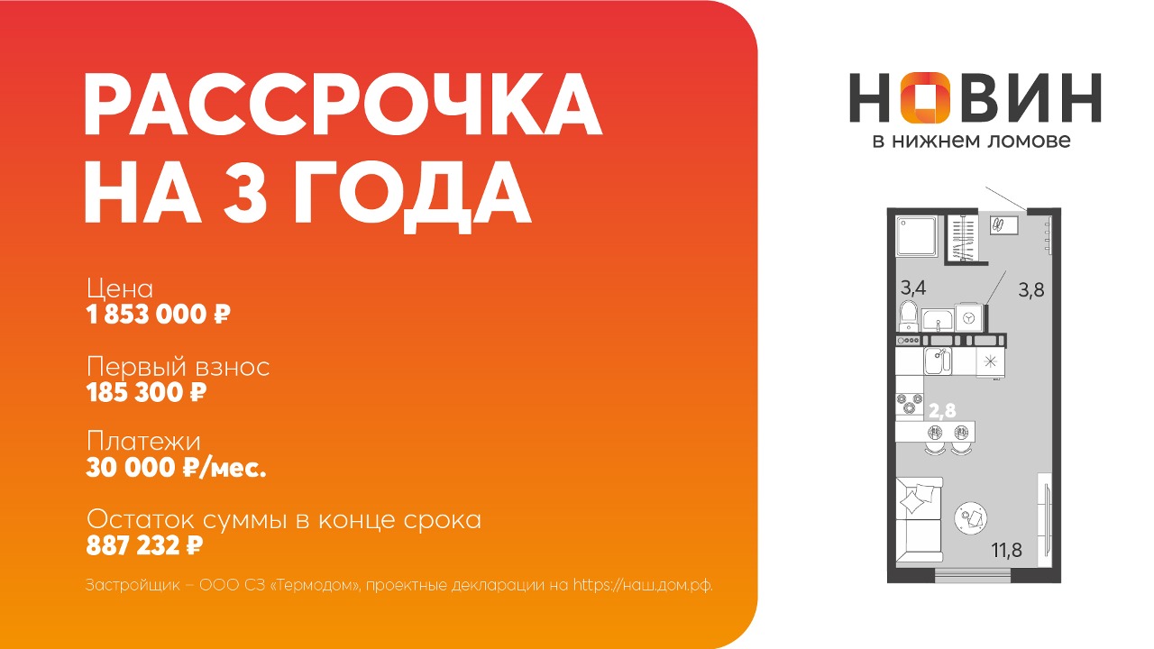 В Нижнем Ломове запустили рассрочку с первым взносом от 185 тыс. рублей
